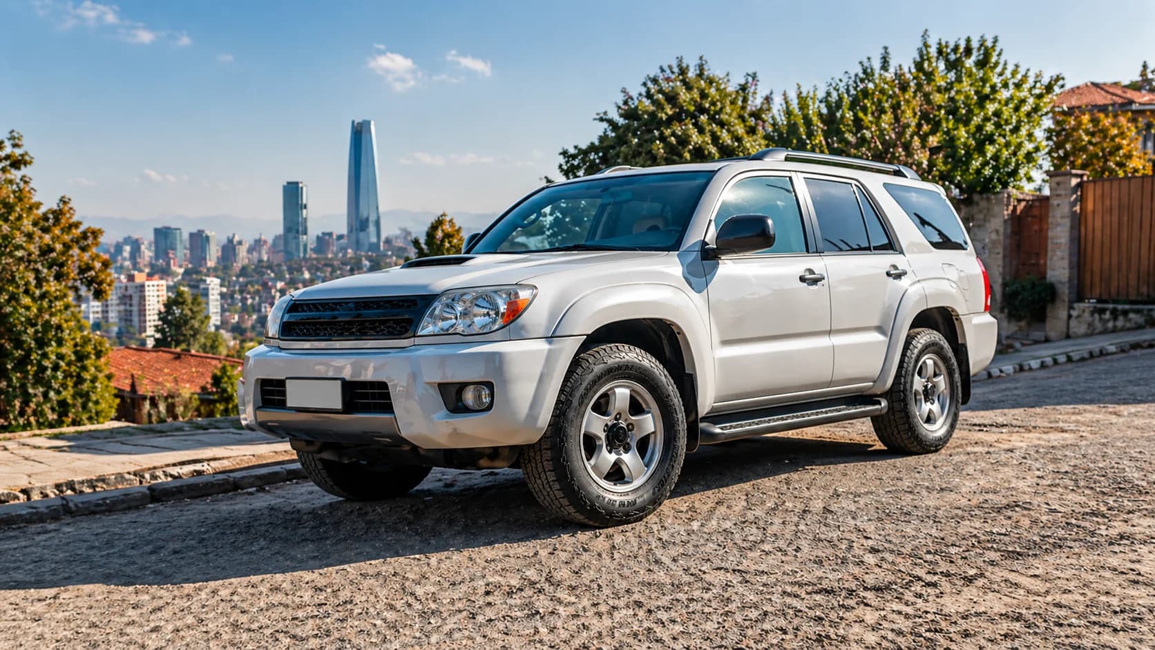 SUV con neumático 265/70R16 Dunlop AT5 montado